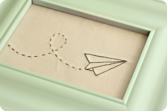Paper Plane Embroidery via Little Lovelies by Allison