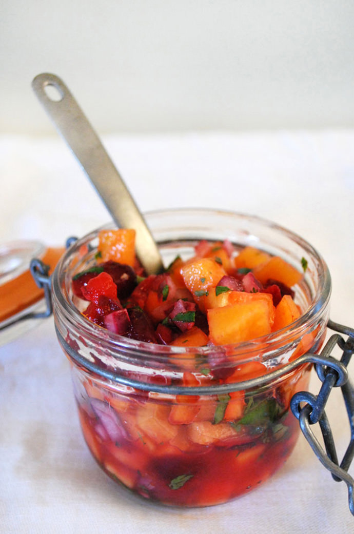 Cranberry Persimmon Salsa Recipe via Rancho La Puerta