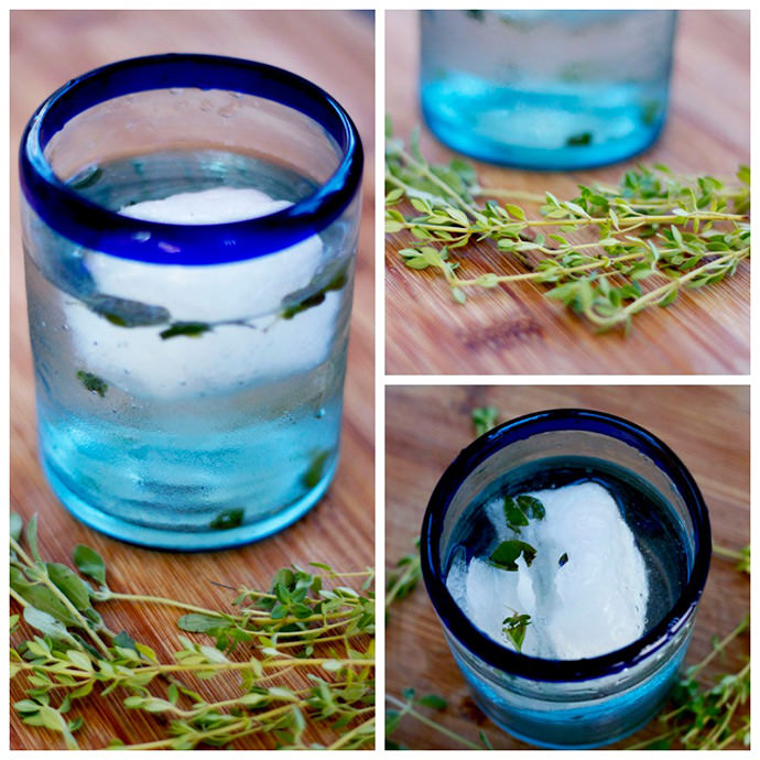 Herbed Lemon Ice Cubes via Rancho La Puerta