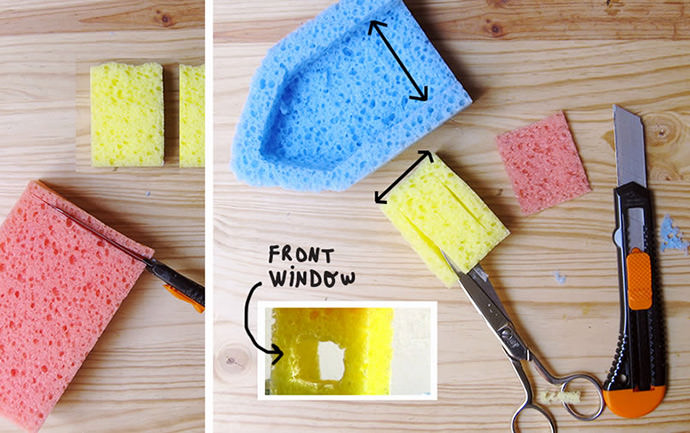 DIY Sponge Bath Boats