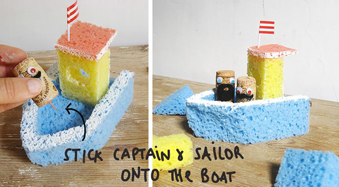 DIY Sponge Bath Boat