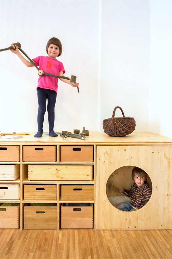 Super fun storage for kids via  the contemporist
