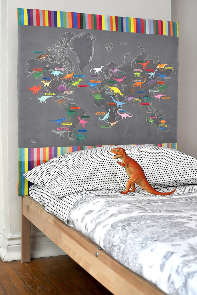 DIY Dino Map Headboard by Samarra Khaja