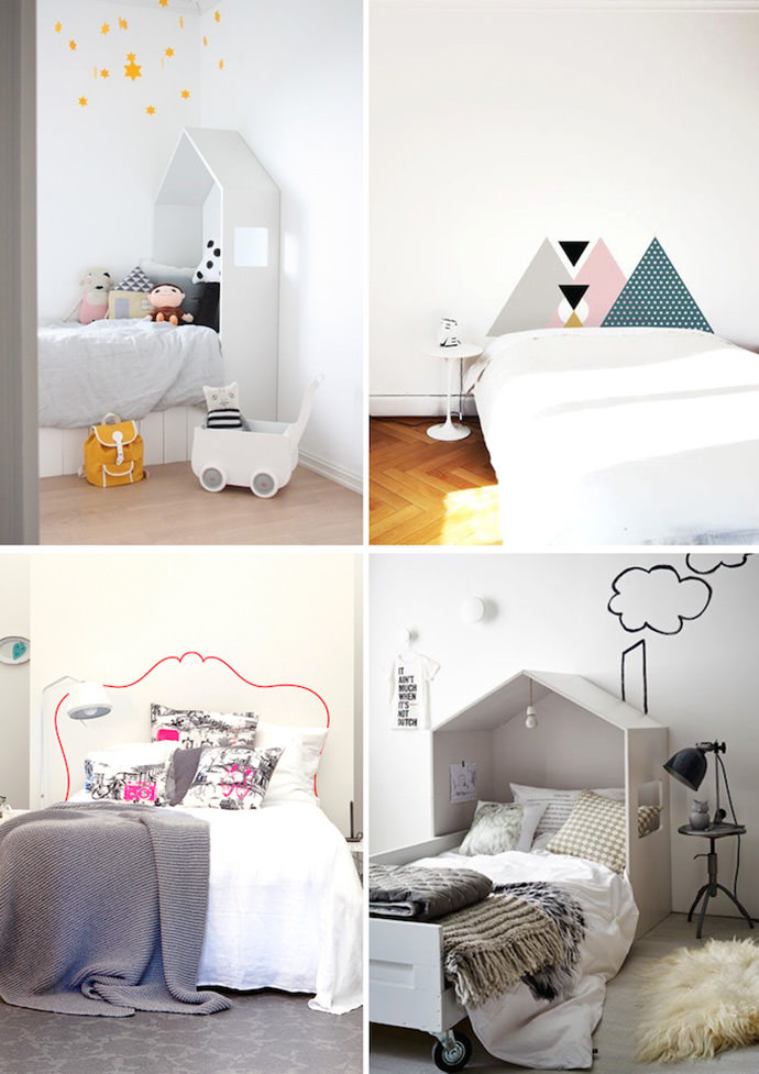 DIY Headboard Ideas for Kids (via Deas Og Mia, Fab.com, Vt Wonen)