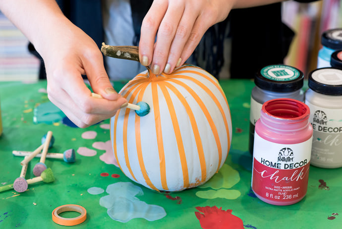 DIY Chalk Paint Mini Pumpkins