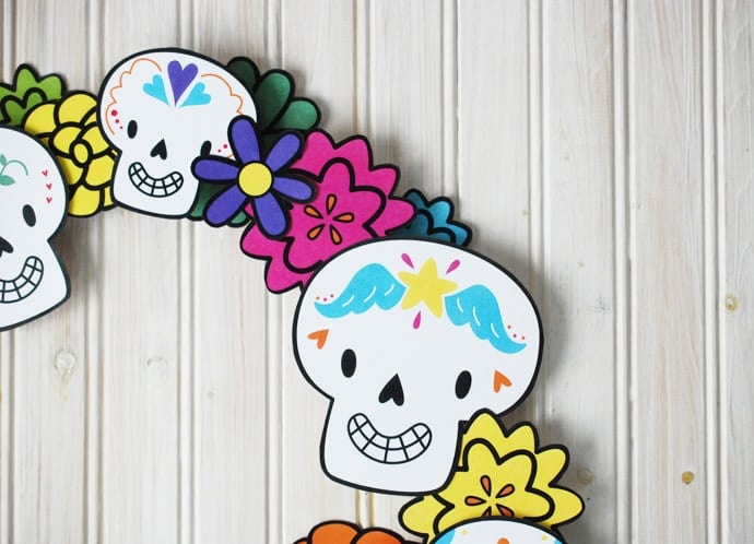 Printable Dia de los Muertos Wreath