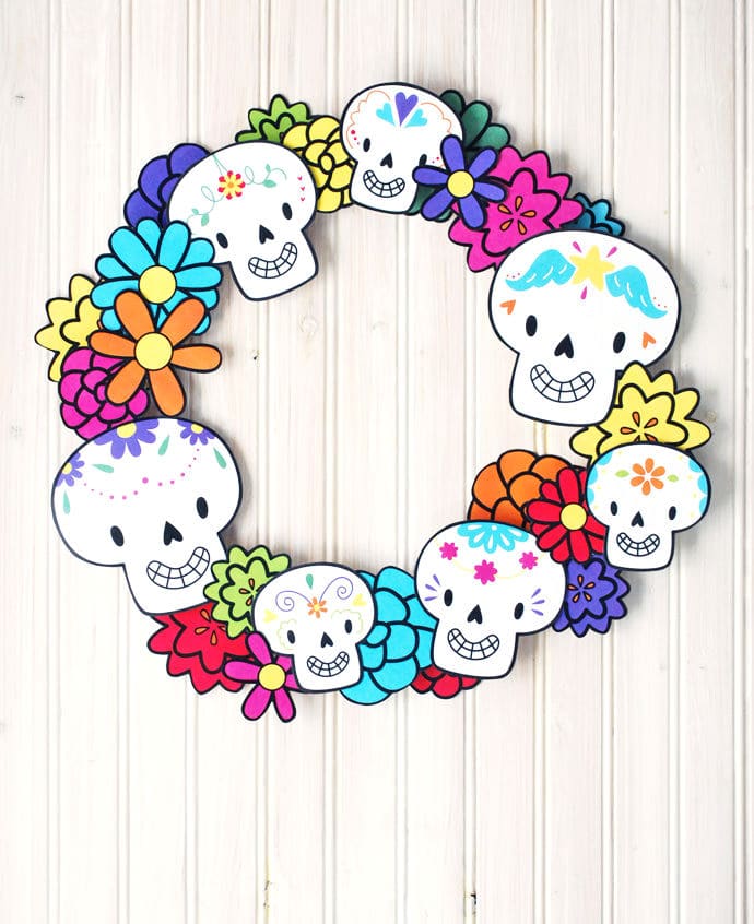 Printable Dia de los Muertos Wreath