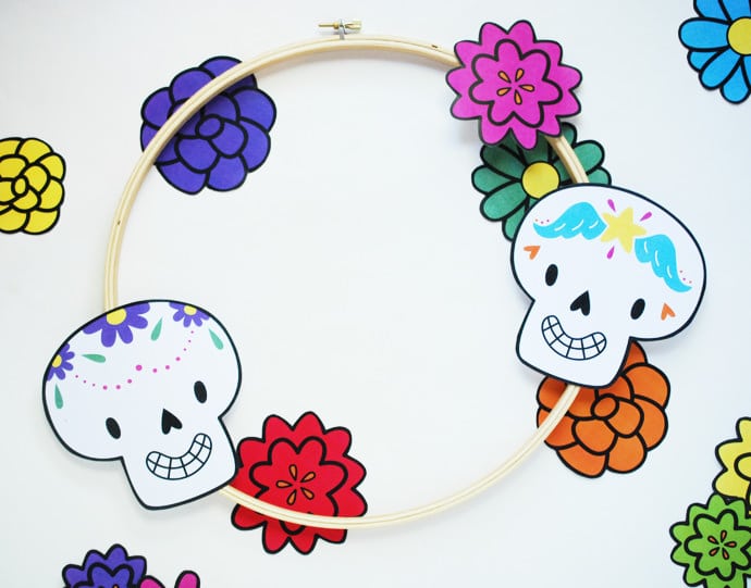 Printable Dia de los Muertos Wreath