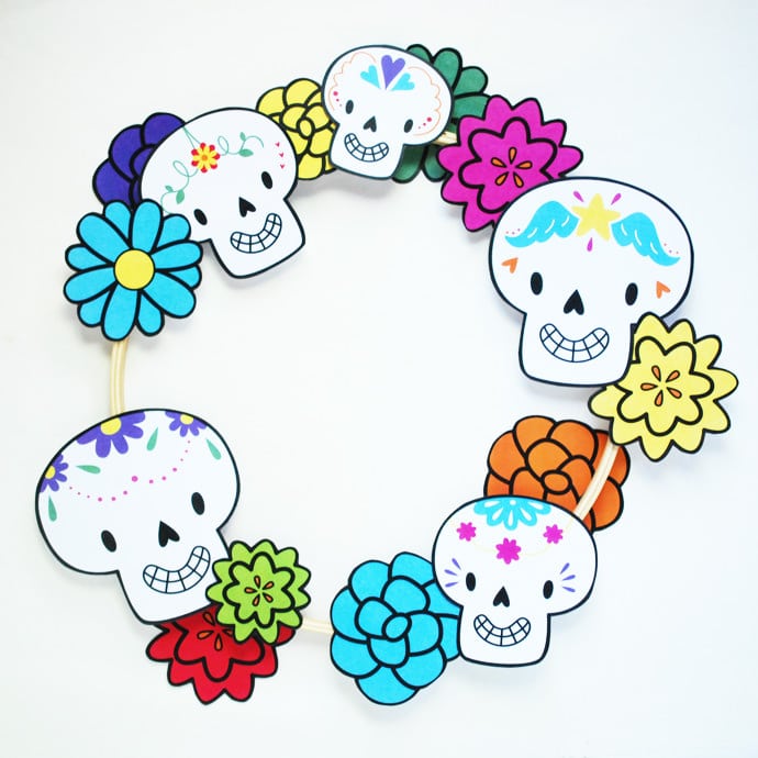 Printable Dia de los Muertos Wreath