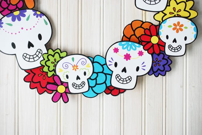 Printable Dia de los Muertos Wreath