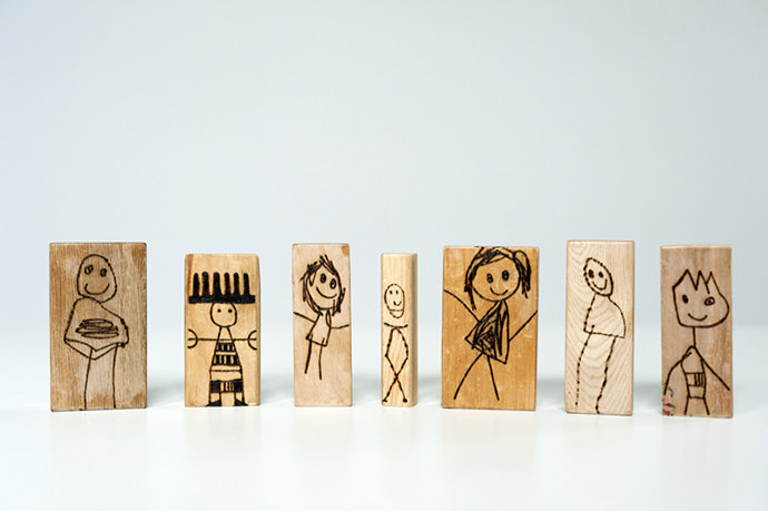 DIY Wood Burned Doll Blocks (via Made by Joel)