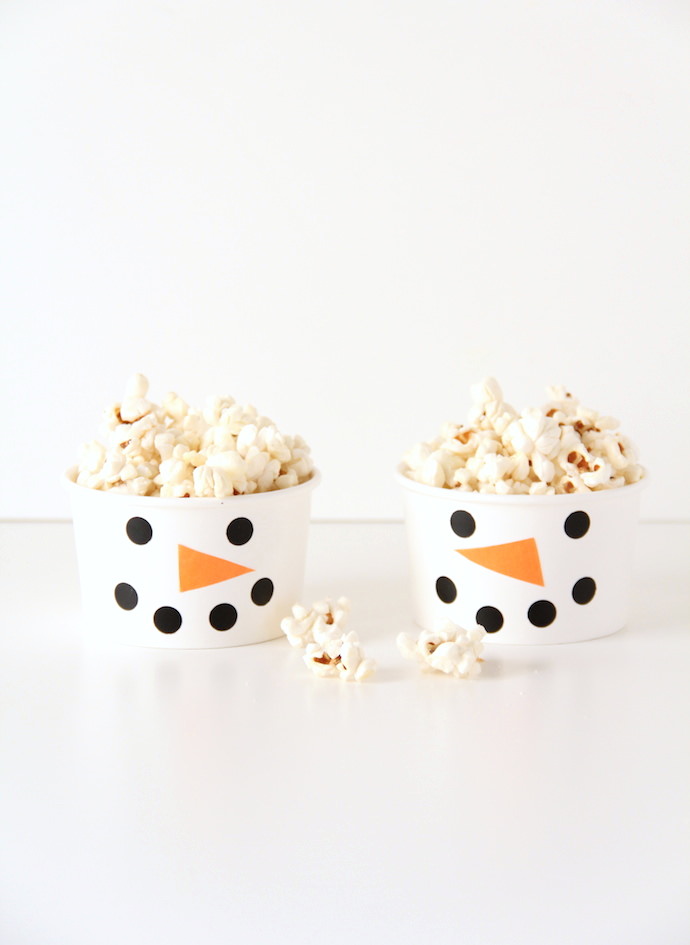 DIY Snowman Snack Cups