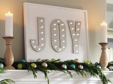 DIY Lighted Joyful Marquee for the holidays