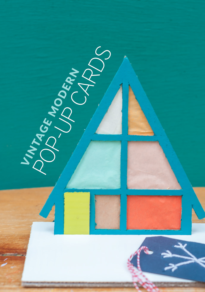 DIY Retro Modern Holiday Pop Up Cards