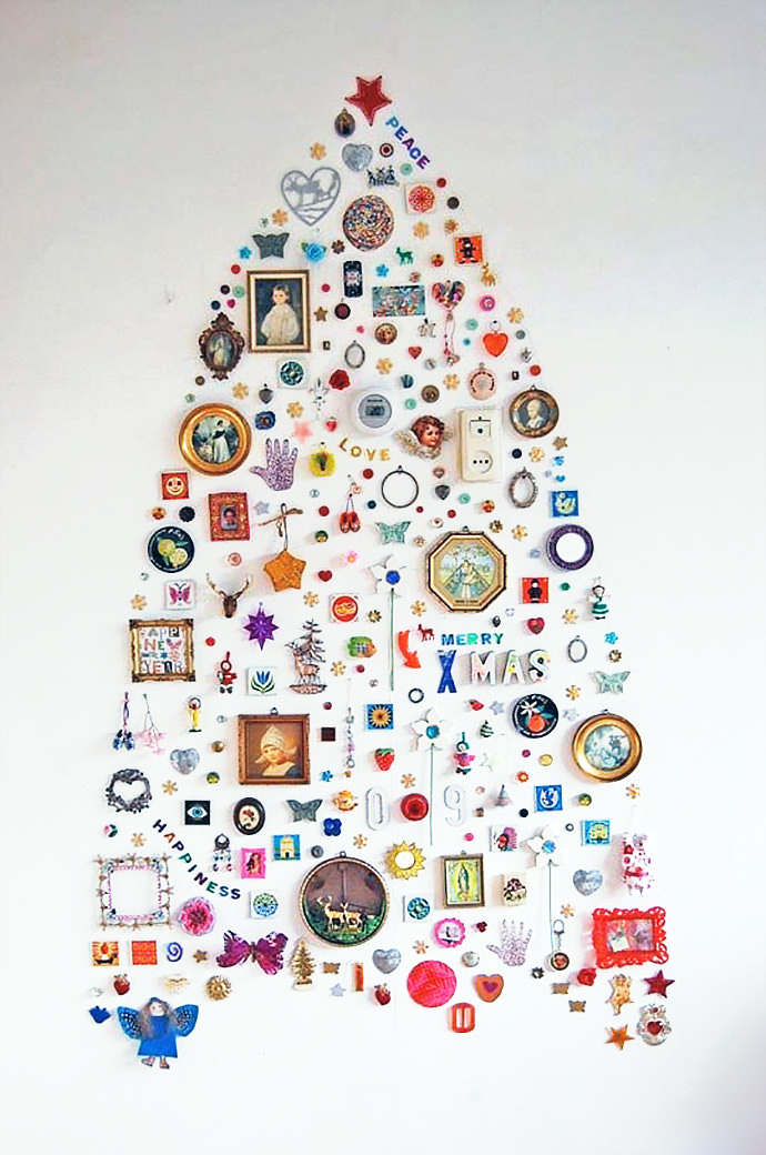 Wall Collection Christmas Tree via Apartment Therapy