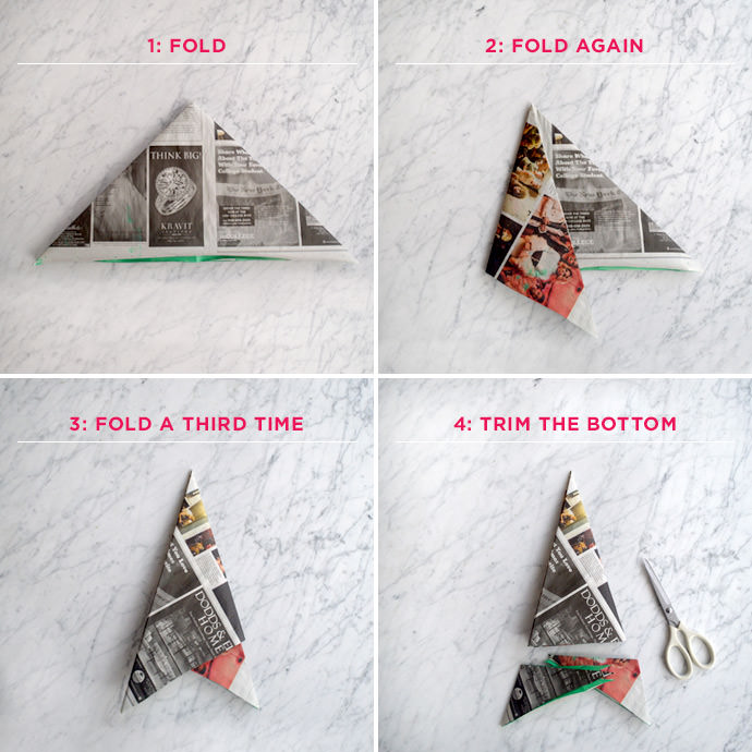 Recycled Newspaper Holiday Decorations