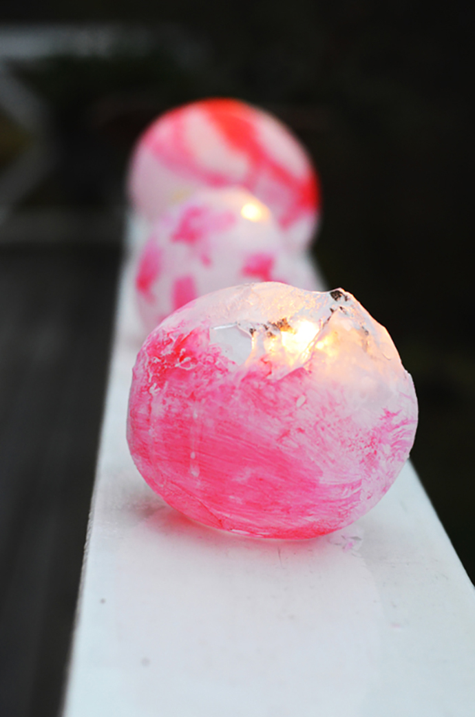 DIY Painted Ice Lanterns