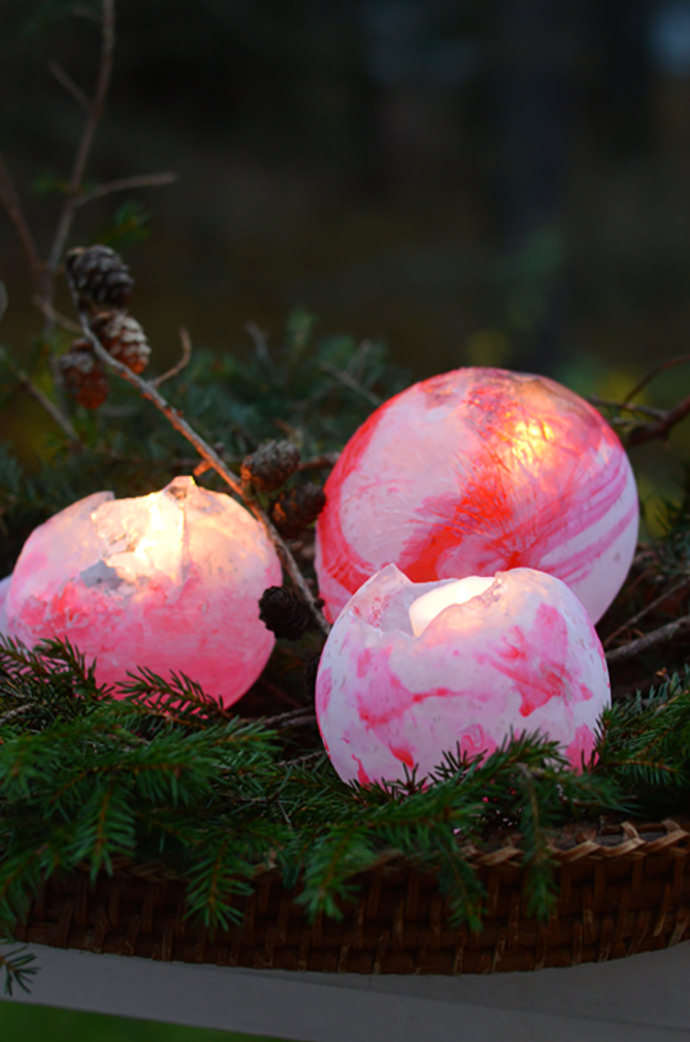 DIY Painted Ice Lanterns