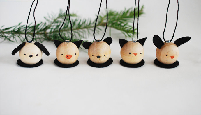 DIY Wooden Critter Ornaments