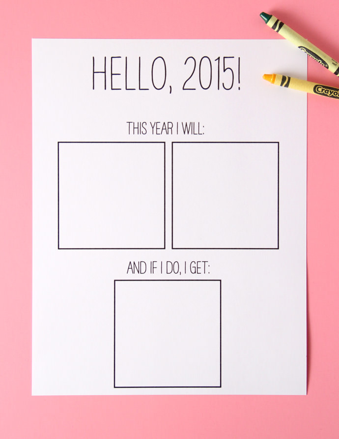 New Year's Resolutions Printable for Kids