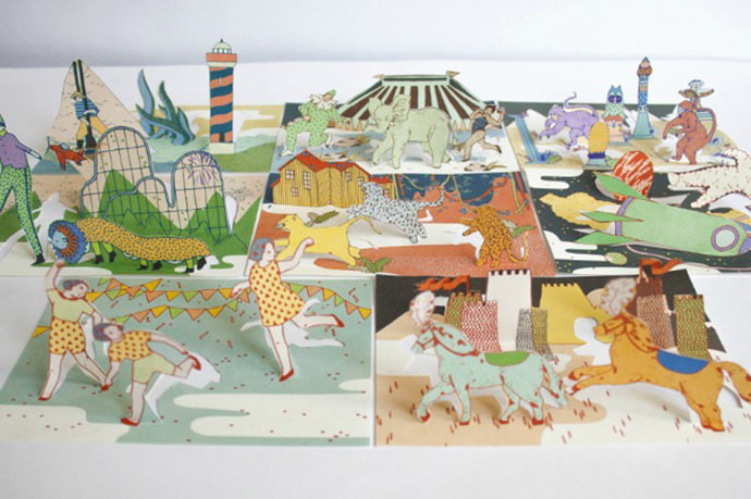 Pop-up cards by Paris illustrator Julia-Spiers