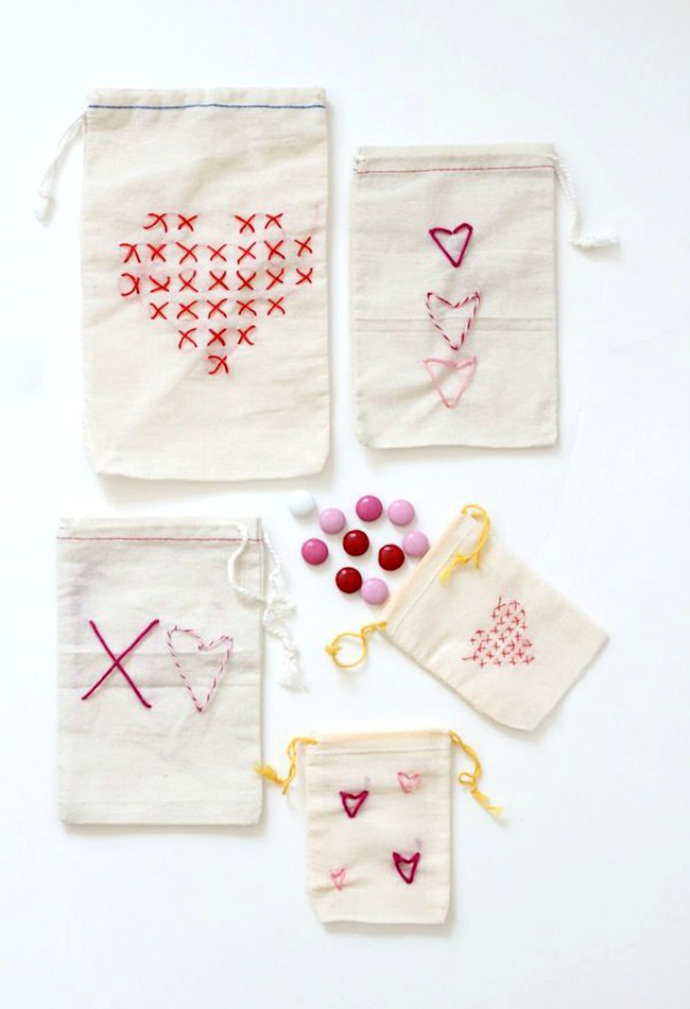 Easy Stitched Valentine's Day Treat Bag 