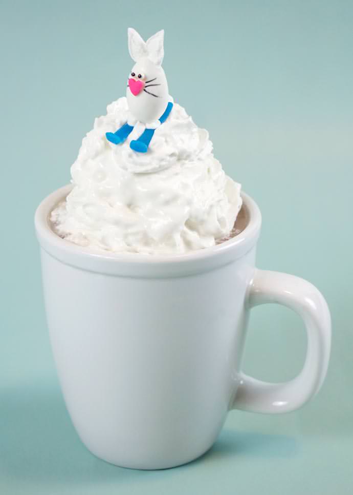 Fox Cocoa Cup, small aqua and white children's cup, hot chocolate