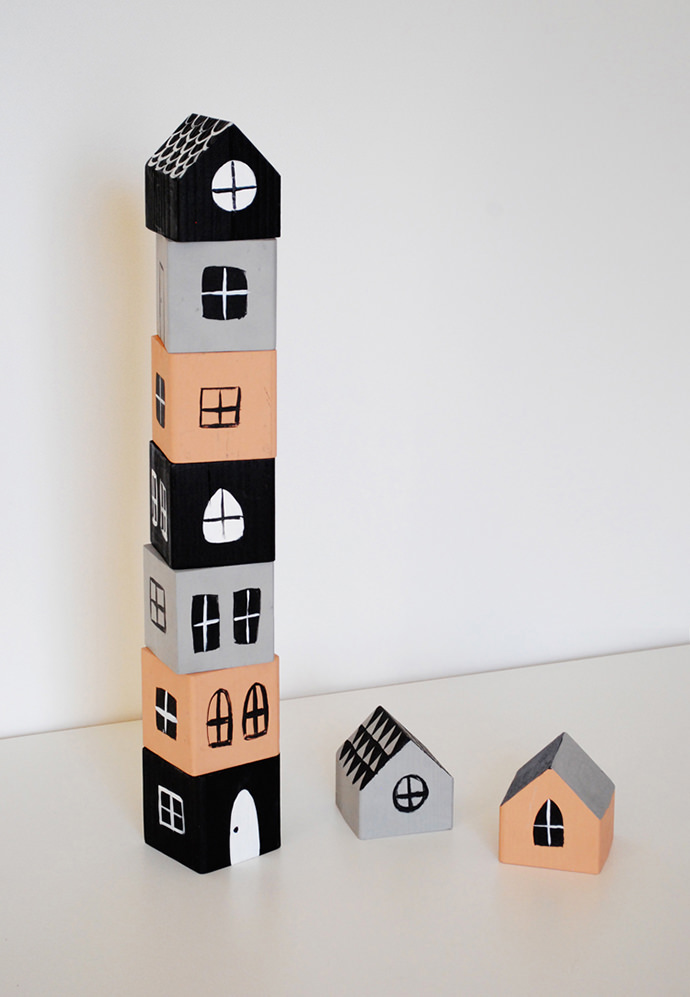 DIY Stacked Houses Building Blocks 