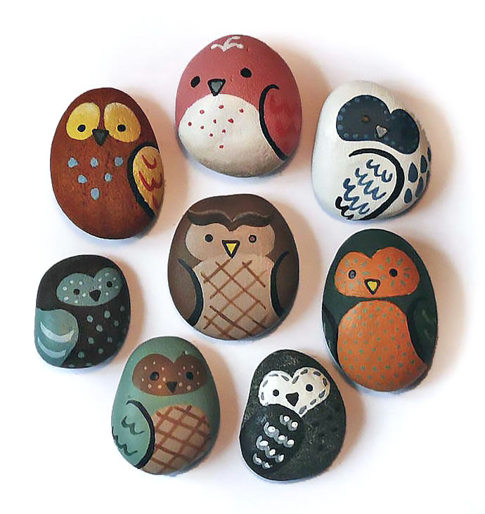 DIY Painted Owl Rocks