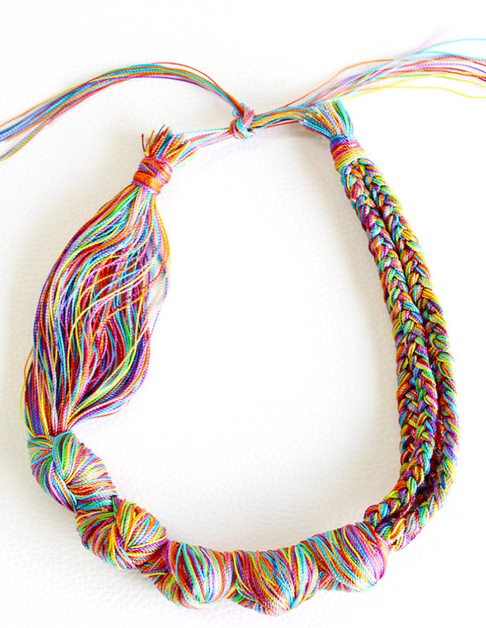 DIY Embroidery Threads Necklace