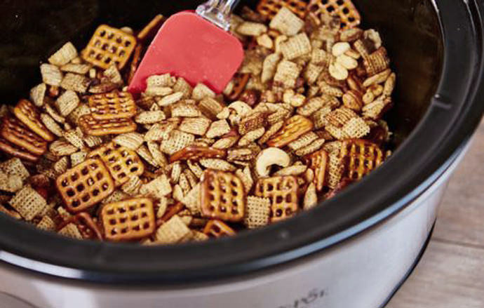 Quick and Easy Crock Pot Chex Mix Snack for On-the-Go