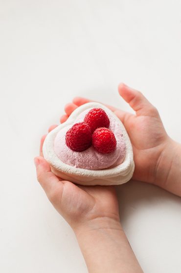 Raspberry Mousse Meringue Hearts