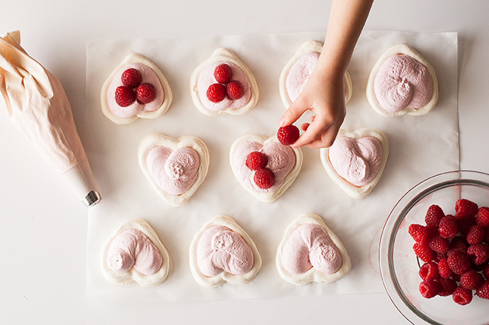 Easy Valentine's Raspberry Mousse Meringue Recipe