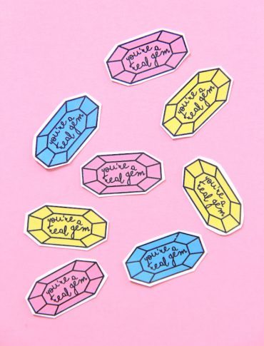 Printable Gem Valentine's Day Stickers