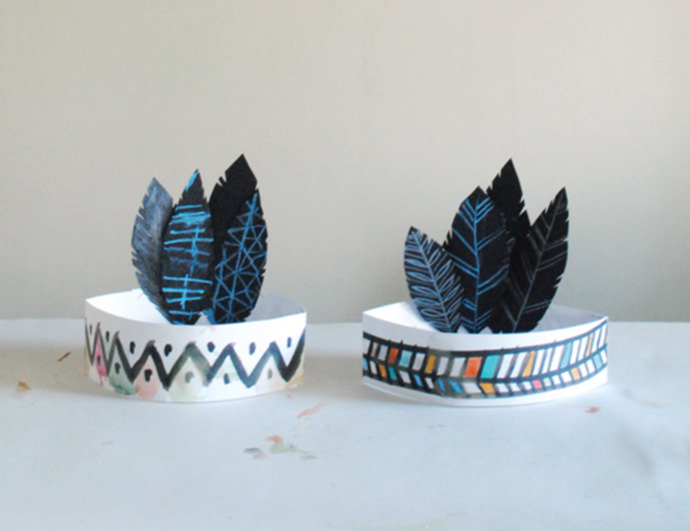 Paper Feather Headbands