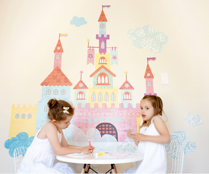Princess Castle Wall Stickers for Kids Room 