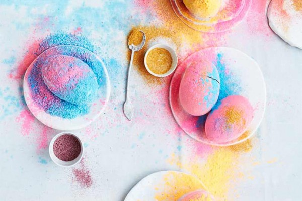DIY Holi Salt Powder Eggs via Sweet Paul