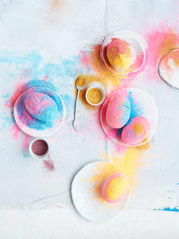 DIY Holi Salt Powder Eggs via Sweet Paul