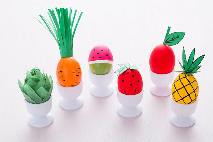 Fruits and Veggies Easter Eggs via Brit + Co.