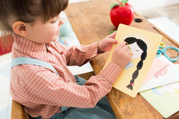 Teach your kids how to sew with Handmade Charlotte Lacing Card Kits from Pottery Barn Kids