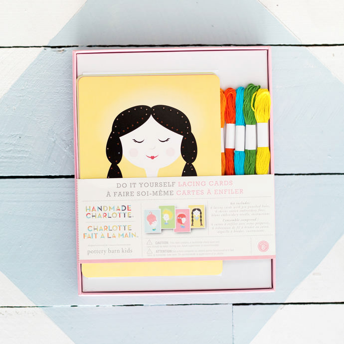 Teach your kids how to sew with Handmade Charlotte Lacing Card Kits from Pottery Barn Kids