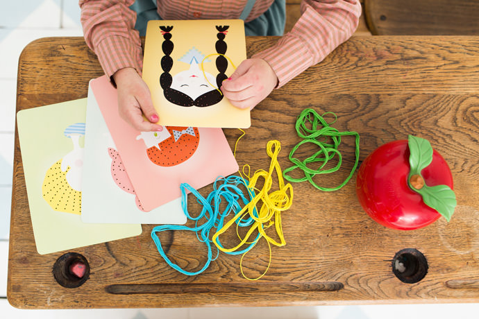 Teach your kids how to sew with Handmade Charlotte Lacing Card Kits from Pottery Barn Kids