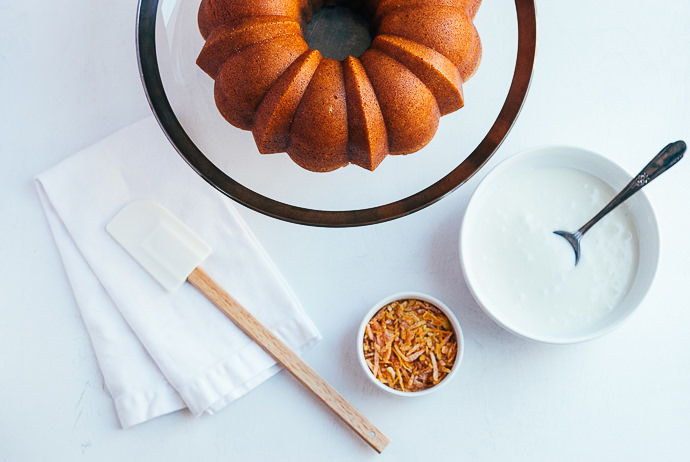 Easy Citrus Pound Cake with Candied Orange Peel