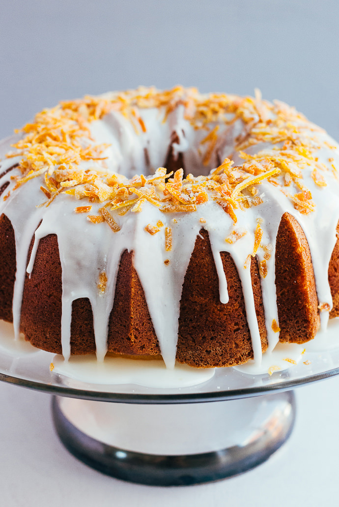 Easy Citrus Pound Cake with Candied Orange Peel