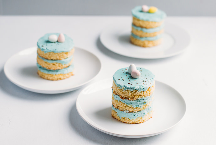 Robin's Egg Blue Mini Cakes