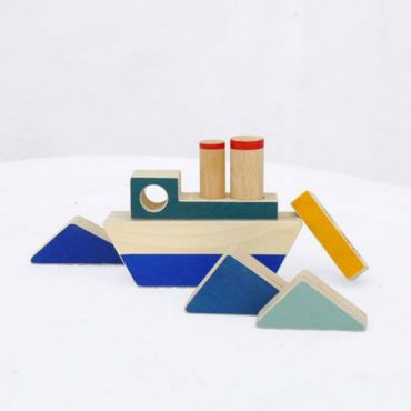 Wooden Boat & Wave Stacking Toy