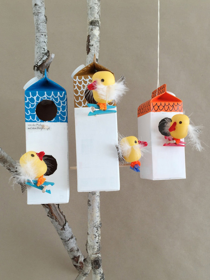 Milk Carton Bird Houses