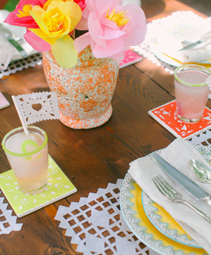 Cut Paper Cinco De Mayo Coasters