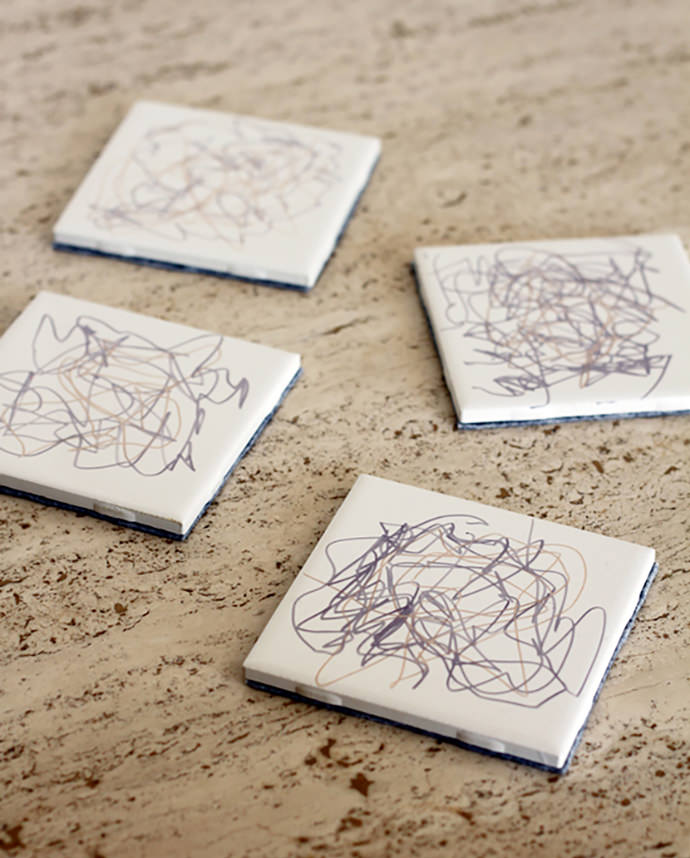 DIY Scribble Art Coasters