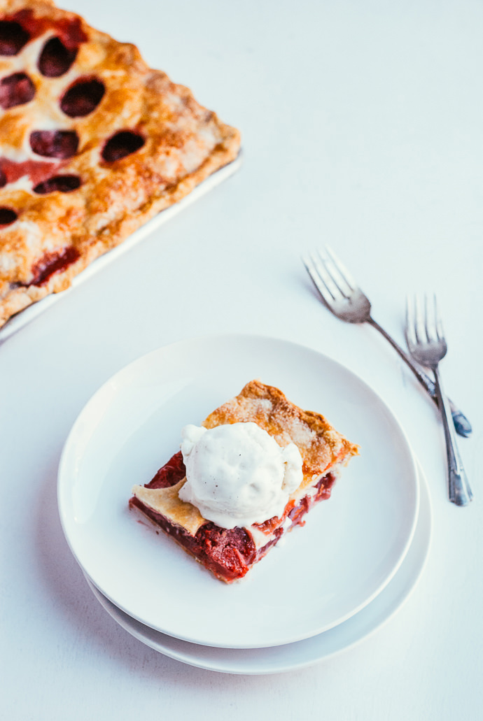 Polka Dot Strawberry Ginger Slab Pie Recipe 